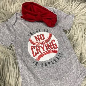 No crying in baseball Onesie